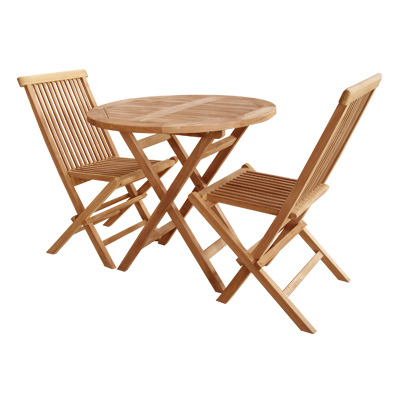 45087::TGO-80F-TGC-100F::A Sure folding table with 2 folding chairs. Available in wood
