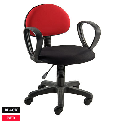 86199097::TRENDY-910::A Sure office chair with fabric seat. Dimension (WxDxH) cm : 51x48x75-85. Available in Black and Red SURE Office Chairs