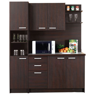 88084::UKC-412-UKT-121::A Sure kitchen set. Dimension (WxDxH) cm : 160x66x193.2. Available in Oak and Beech