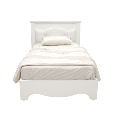 89027::XHB-5011::เตียงนอน 3.5 ฟุต รุ่น VICTORIA ขนาด ก1320xล2050xส1040 มม. สีขาว เตียงไม้-หัวเบาะ SURE