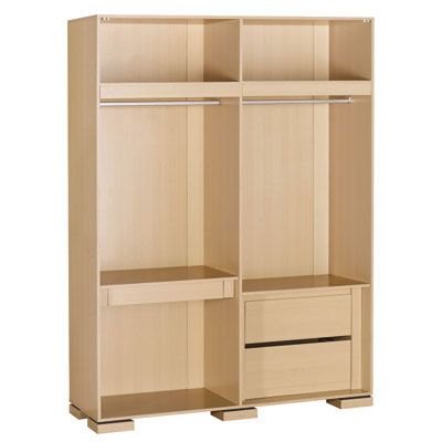 57000::XHB-720::A Sure wardrobe with 4 swing doors, hanger rail and 2 drawers. Dimension (WxDxH) cm : 160.6x59x220