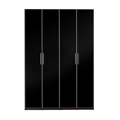 24005::XHB-744::A Sure wardrobe with 4 swing glass doors. Dimension (WxDxH) cm : 163.8x62x220. Available in Oak