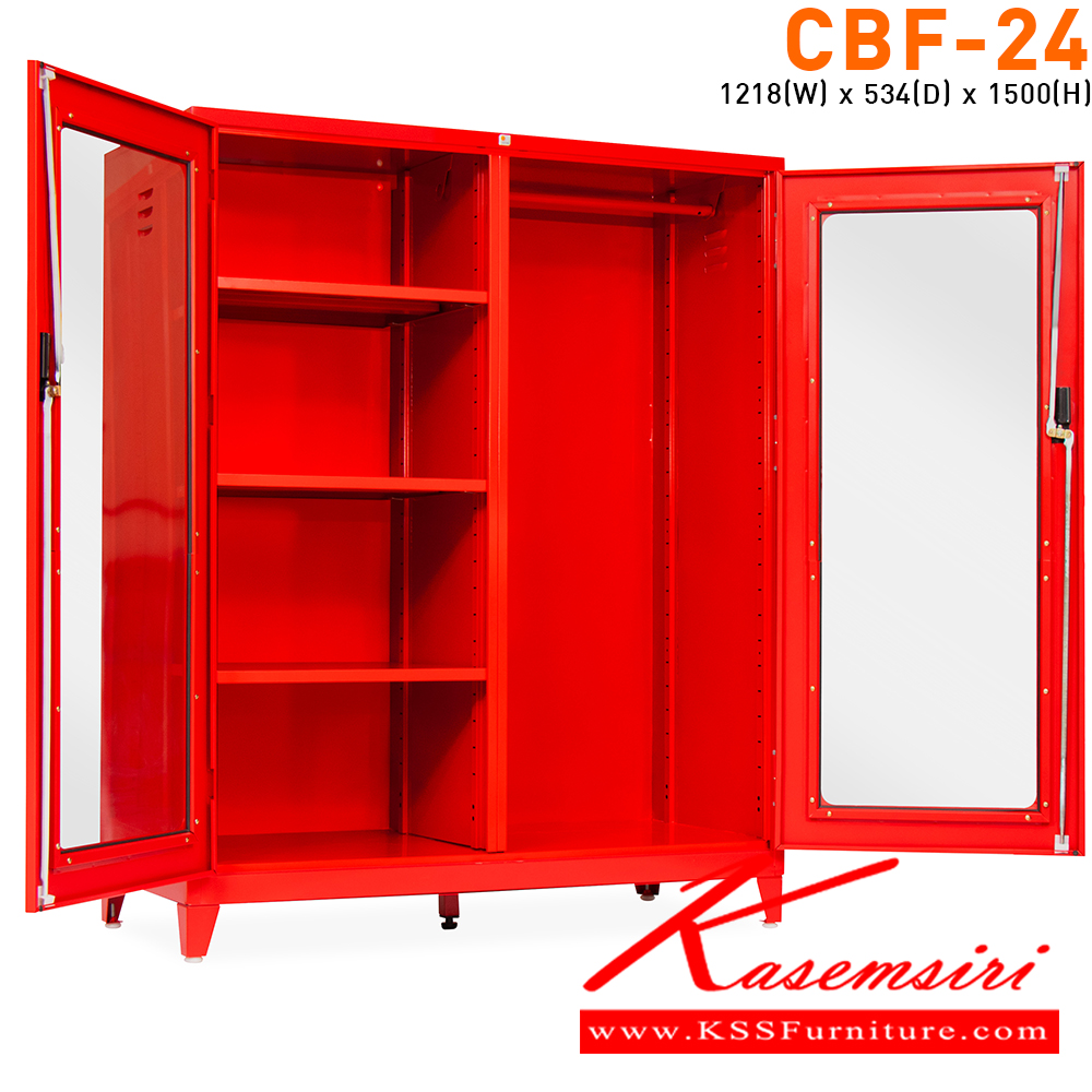 51086::CBF-24::ชุดตู้เก็บอุปกรณ์ดับเพลิง บานเปิดกระจก ขนาด 4 ฟุต พร้อมฐาน ขนาด ก1218xล534xส1500 มม. ไทโย ตู้อเนกประสงค์เหล็ก