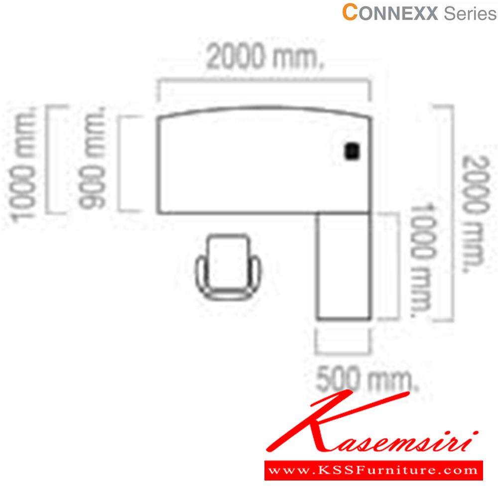 25013::CNN-EX2020::โต๊ะผู้บริหาร รุ่น CNN-EX2020 ขนาด ก2000xล2000xส750มม. (ไม่มีบังโป๊,มีบังโป๊) มี 3 สีให้เลือก (GKB,MJB,EJB) ไทโย ชุดโต๊ะผู้บริหาร