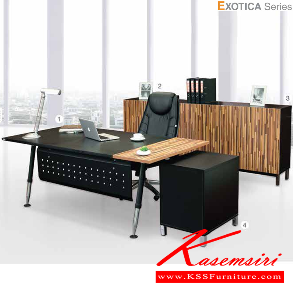 81071::HB-EX5D2010::A Taiyo on-sale office table. Dimension (WxDxH) cm : 200x100x75. Available in Comet Plank, Fresh Bamboo and Alligator Attraction