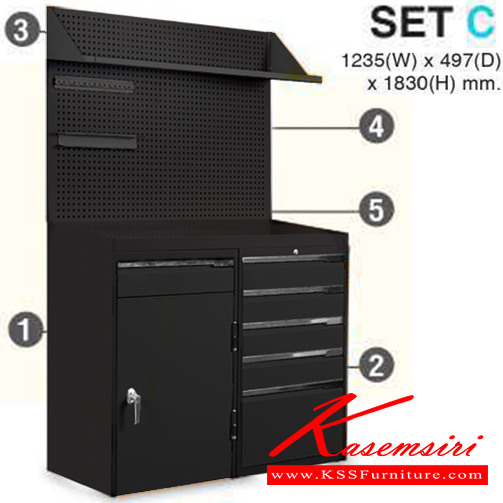 65057::EXPERT2(BLACK)::SET-B,SET-C ขนาด ก2151xล497xส1830 มม. ไทโย ตู้อเนกประสงค์เหล็ก ไทโย ตู้อเนกประสงค์เหล็ก
