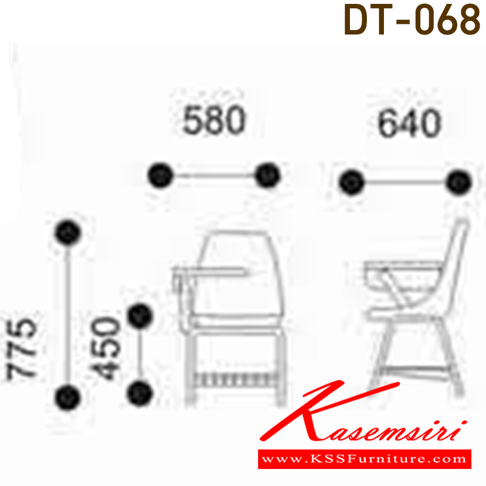 62021::DT-068::A VC lecture hall chair with polypropylene seat and chrome base. Dimension (WxDxH) cm : 57x64x77.5
