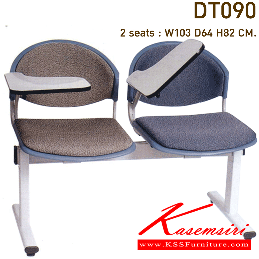 56072::DT-090::เก้าอี้ 2-3-4 ที่นั่งพลาสติกรุ่น VC หุ้มเบาะมีเลคเชอร์แบบเปิด-ปิด คานพ่นดํา   เก้าอี้แลคเชอร์ VC