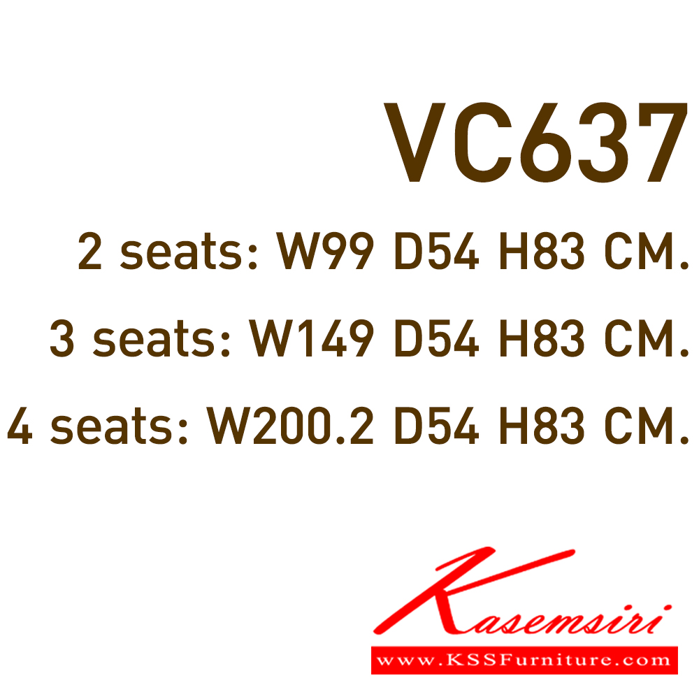 53014::VC-637::A VC row chair for 2/3/4 persons with PVC leather/mesh fabric seat. 