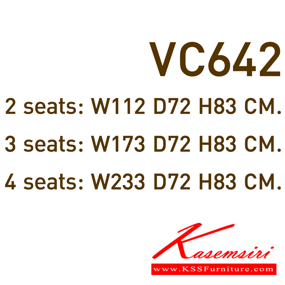 39072::VC-642::A VC lecture hall chair for 2/3/4 persons with PVC leather seat.