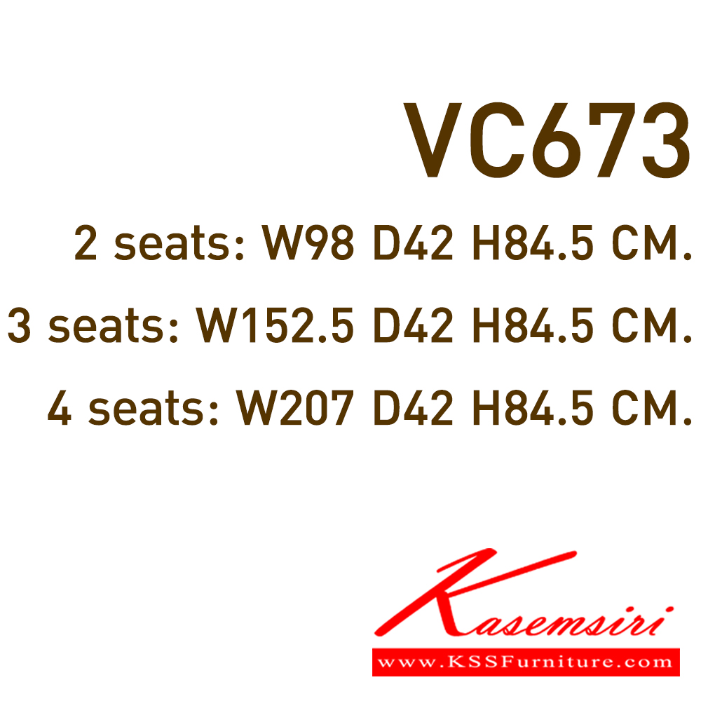 52039::VC-673::A VC row chair for 2/3/4 persons with PVC leather/mesh fabric seat.