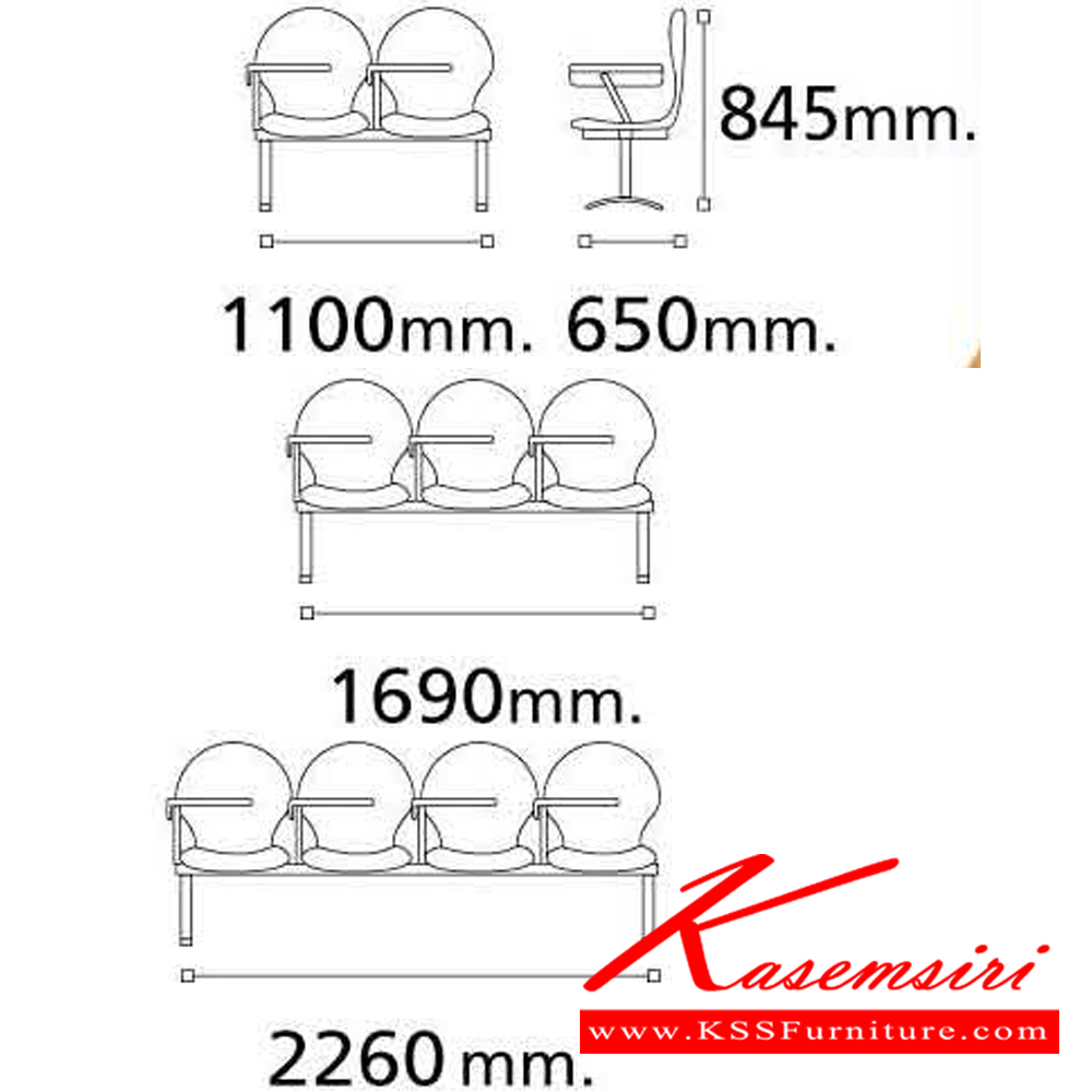 63053::VC-675::เก้าอี้เลคเชอร์ 2-3-4 ที่นั่งพลาสติกตัวโบว์ หุ้มเบาะ2แบบ(เบาะหนัง,เบาะผ้า) (แบบเหวี่ยงเก็บด้านข้าง) เก้าอี้แลคเชอร์ VC