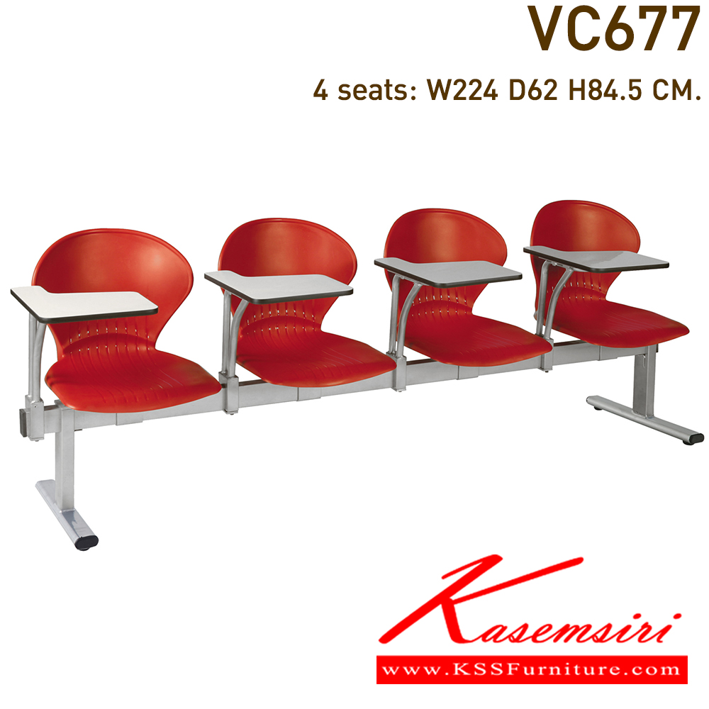 12059::VC-677::A VC lecture hall chair for 2/3/4 persons with non-covered seat.