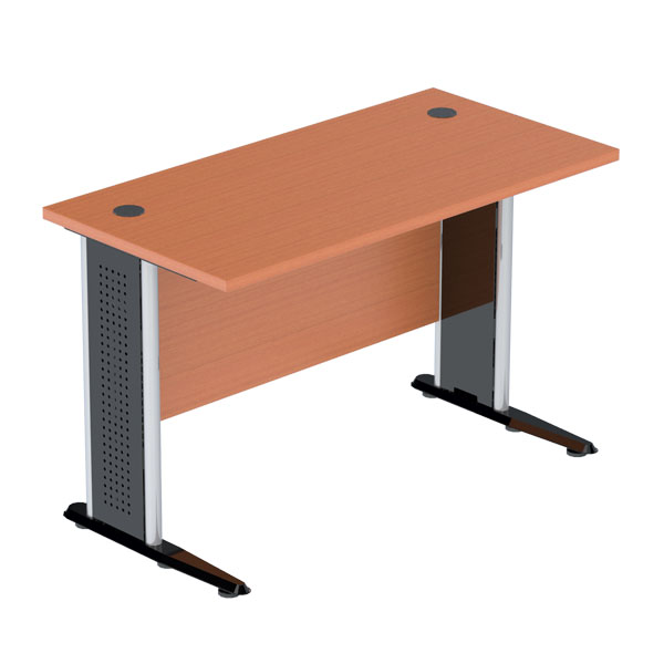 05084::WDK-1260::โต๊ะทำงาน รุ่น WDK-1260 (ขาพ่นดำ-EPOXY,ขาชุบโครเมี่ยม) ขนาด ก1200xล600xส750 มม. ชัวร์ โต๊ะสำนักงานเมลามิน