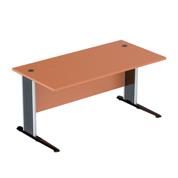 43977606::WDK-1580-1680-1880::A Sure round steel table with chrome plated/black painted base. Dimension (WxDxH) cm : 150x80x75 Metal Tables SURE Steel Tables SURE Melamine Office Tables