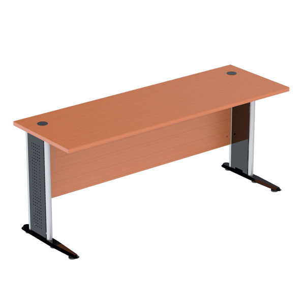 07097::WDK-1860::โต๊ะทำงาน รุ่น WDK-1860 (ขาพ่นดำ-EPOXY,ขาชุบโครเมี่ยม) ขนาด ก1800xล600xส750 มม. ชัวร์ โต๊ะสำนักงานเมลามิน
