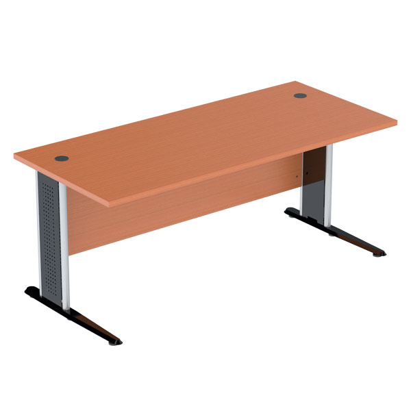 28055::WDK-1880::โต๊ะทำงาน รุ่น WDK-1880 (ขาพ่นดำ-EPOXY,ขาชุบโครเมี่ยม) ขนาด ก1800xล800xส750 มม. ชัวร์ โต๊ะสำนักงานเมลามิน