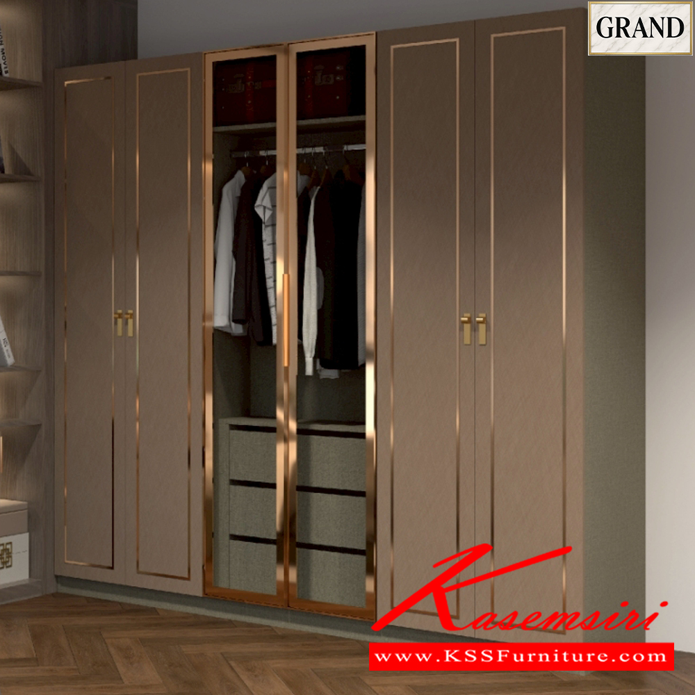 57068::AMANDA1(กระจกใส)::ชุดห้องนอน AMANDA1 สีคาราเมล/ฟอสซิลค์ CM/FS Spec : PU/MELAMINE (E1) ประกอบด้วย เตียง GB-5157K(5ฟุต),GB-6157K(6ฟุต) และ ตู้หัวเตียง GN-403K และ โต๊ะแป้งพร้อมสตูล GD-1027K และ ตู้เสื้อผ้าบานเปิด GC-2401KB(240ซม.) กระจกใส เอ็กซ์ซีเอฟ ชุดห้องนอน