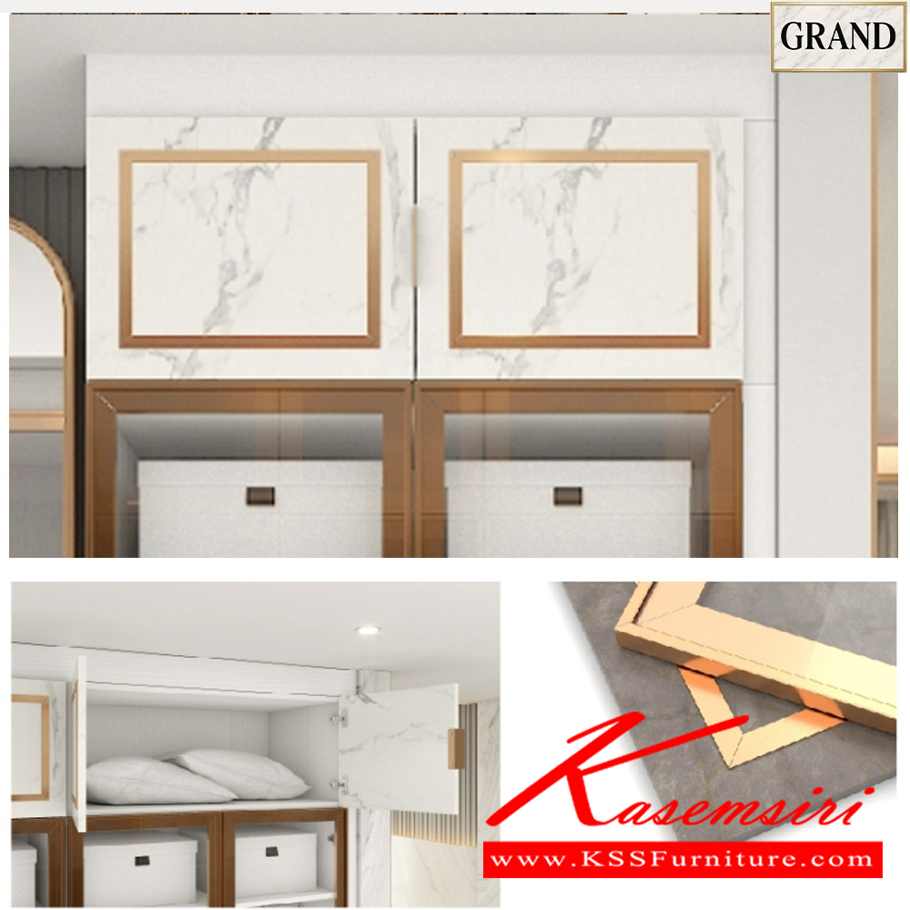 74011::GC-1001-1B(บานกระจกใส)::ตู้ต่อบนตู้เสื้อผ้าบานเปิดกระจกใส 100 ซม. ขนาด 100x60x40 cm.SPEC:PU/MELAMINE(E1) บานพับ Softclose  เฟรม คิ้ว อลูมิเนียมสีทอง  เอ็กซ์ซีเอฟ ตู้เสื้อผ้า-บานเปิด