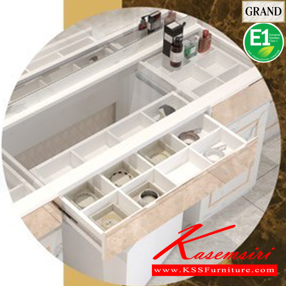 51034::GD-1606C::โต๊ะแป้งนั่งพร้อมสตูล ขนาด 160x60x156 cm.SPEC:PU/MELAMINE(E1) คิ้วอลูมิเนียมสีทอง รางลิ้นชักลูกปืน บานพับ Soft close ไฟดาวน์ไลท์ เอ็กซ์ซีเอฟ โต๊ะแป้ง