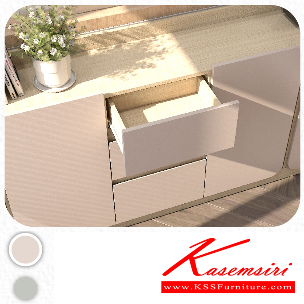 81032::PCS-204::ตู้คอลโซล ตู้อเนกประสงค์ 200 ซม. ขนาด w200xd30xh80 ซม. spec : PU/MELAMINE(E1) ไอเวอรี่/เบจ,ขาว(วู้ดลิฟ)ลินิน CURVA Collection เอ็กซ์ซีเอฟ ตู้อเนกประสงค์