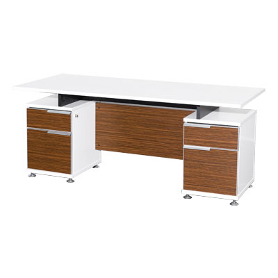 05003::ZDK-1822::A Sure melamine office table with 2-drawer pedestals. Dimension (WxDxH) cm :180x80x75